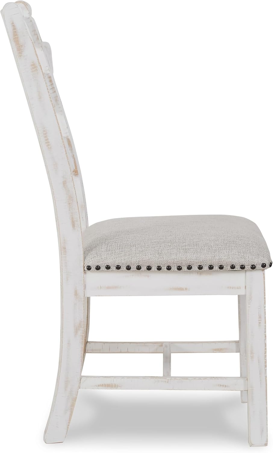 Valebeck Vintage Farmhouse Cushioned Dining Chair, 2 Count, Whitewash