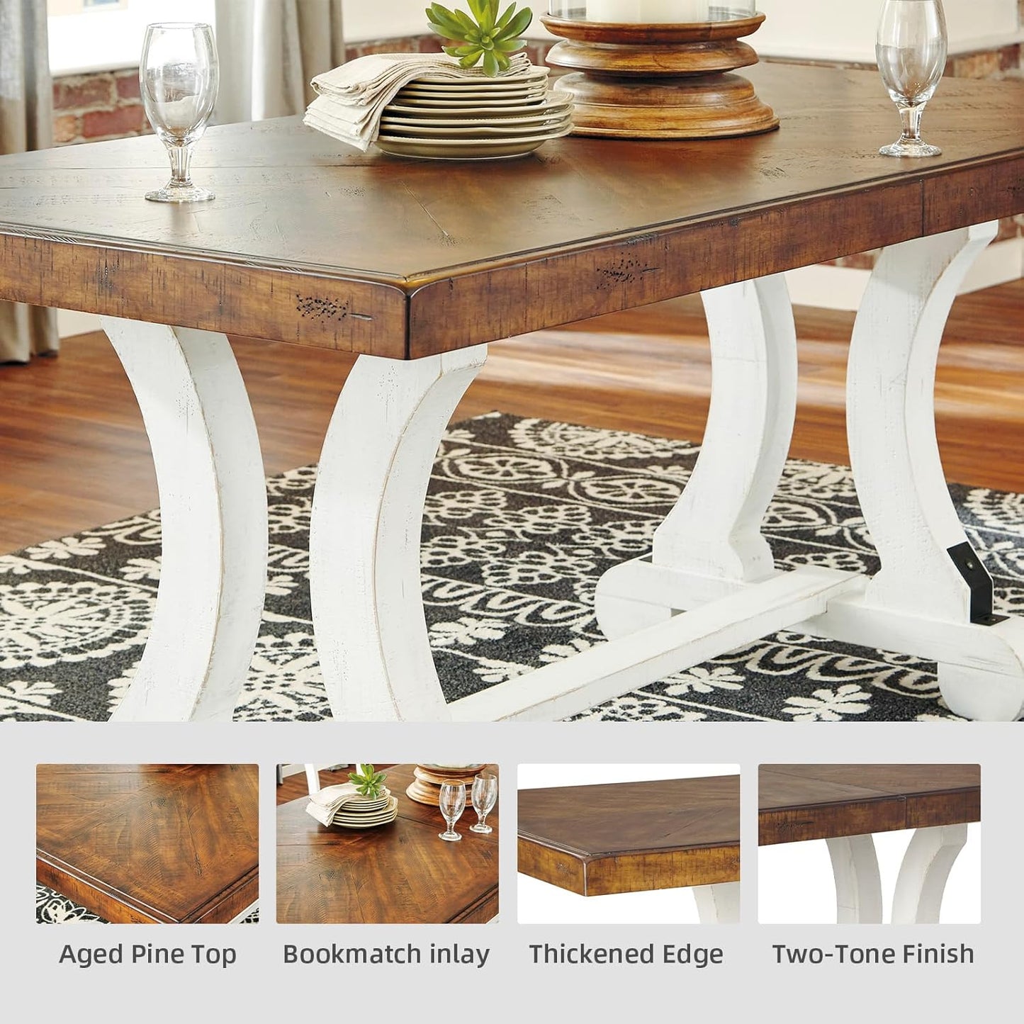 Farmhouse Rectangular Extension Dining Table
